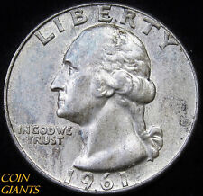 1961-P Washington Quarter Blue Toned Choice Uncirculated Philadelphia Mint Coin