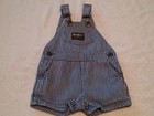 OshKosh Striped Denim Bib Shorts 12 mos