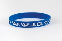 Silikon Armband "WWJD" + Taubesymbol - blau (*NEU*)(*OVP*)