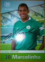 Autogrammkarte Marcelinho VfL Wolfsburg 2008/2009 Rar Hertha BSC Berlin