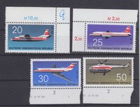 Germany DDR GDR 1969 1524-1527 ** MNH Interflug Ecken Druckvermerke usw.