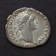 Domitian - Ad 81-96 - Ancient Imperial Roman - Silver Ar Denarius - Minerva
