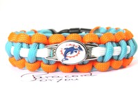 Miami Dolphins Paracord Armband mit NFL Charm-Frauen, Kinder+Männer Armband