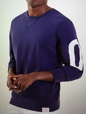 TRUE RELIGION MEN TRUE CREW NECK SWEATER RUGBY BLUE M15HF04D7G NWT XL $159