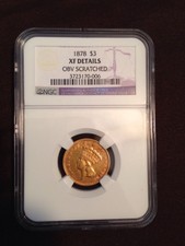 1878 3 Dollar Gold Princess Ngc Xf Details -Low Mintage