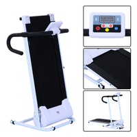 Elektrisches Laufband Fitnessgerät Heimtrainer LED Display Sportgerät weiß