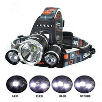 8000lm CREE XM-L T6 3x LED Scheinwerfer Taschenlampe Kopflampe Stirnlampe Neu