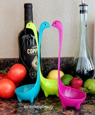 3 Lot Nessie Ladles Scotland Loch Ness Design Feet Upright Kitchen Soup Spoons
