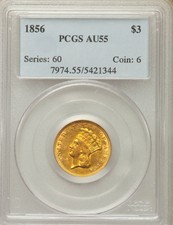 New listing
1856 Three Dollar Gold Piece Pcgs Au 55