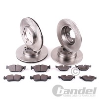 4 BREMSSCHEIBEN + BELÄGE VORNE + HINTEN VW T4 BUS 1996-2003 15 ZOLL"1LE" BREMSEN