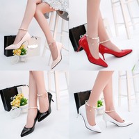 Mode Damen High Heels Shoes Strass Spitze Pointed Stiletto Pumps Schuhe Gr:34-39