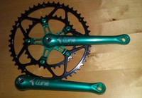 Tune Fast Foot Kurbel giftgrün RR Road Retro NOS Compact Shimano Dura Ace LK 110