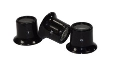 Hawk Mg900 | 3 Piece Black Plastic Jewelers Loupe Set 3x 5x 10x Magnification