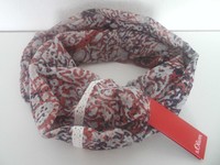 NEU s.Oliver Loop Schlauchschal Tube Schal Rundschal Halstuch ROT MUSTER BORDÜRE
