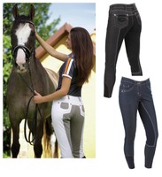 Reithose Covalliero Seattle, Jeans, schwarz weiß blau Gr.34-42 Neu