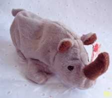 Spike The Rhinoceros- Beanie Baby -Ty-Rare-New W/Tag:1996=Retired