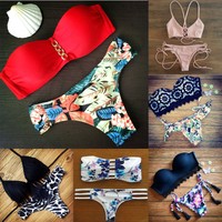 Sexy Frauen Bikini Set Push up Verband Gepolsterter Triangle Badeanzug Bademode