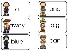 World Explorers themed Dolch Pre-Primer sight word flash cards. 40 cards.  Gift