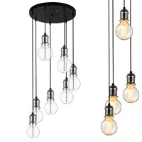 [Lux.Pro] Hängeleuchte 7-flam. Deckenleuchte Hängelampe Retro Pendelleuchte Glas