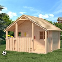 BOBBY BELL XXL Spielhaus Kinderspielhaus Gartenhaus Holz Haus Spiel Terasse 