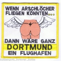 Anti Dortmund Aufnäher "FLUGHAFEN" Kutte Weste Fan Block Kurve + neu +