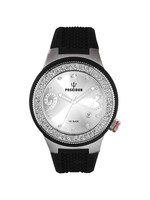 POSEIDON Damen-Armbanduhr  Analog Silikonband UP00429 Schwarz/Silber UVP 149,- €