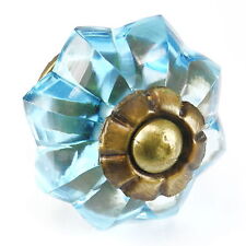 Blue Glass Knobs Kitchen Drawer Handles Unique Drawer Pulls #K177 Set/4