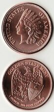 Indian Head Cent 1 oz. Copper Round coin "Old Eagle back" Golden State