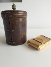 Vintage Brown Humidor Hand Stained Top Grain Hide Leather Heirloom, cigarett cas