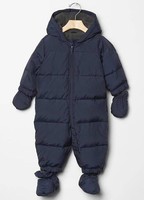 NWT BABY GAP BOYS NAVY BLUE WARMEST SNOW SUIT OUTERWEAR 12-18 MONTHS DOWN  NEW