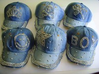  Caps Schirmmütze Jeans-Style mit Strass verziert  versch.Motive NEU