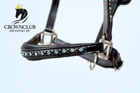 Saphier Lederhalfter | ausgefallene Optik | robust | Alle Größen | Crownclub NEU