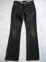DKNY Donna Karan stretch Jeans Hose Bootcut schwarz aged 34 36 W27-W28/L33 Neu
