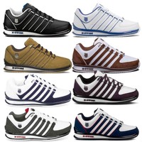 K-SWISS TURNSCHUHE KULT SNEAKER RINZLER RETRO TENNIS 02283 WEIß SCHWARZ NEU