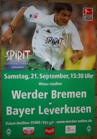 Spielplakat - 21.09.2002 - Werder Bremen vs. Bayer Leverkusen + Sammler +