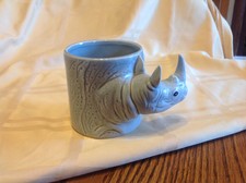 Vintage 3D Rhinoceros Mug, Bergschrung Seattle, rare collector's find