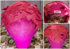 50s Shiny Pink Maple Leaf Motif Dayton's Hat