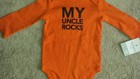 "My uncle rocks" 9 month long sleeve onsie