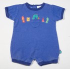 CARTERS BOYS 6-9 ROMPER ERIC CARLE HUNGRY CATERPILLAR BLUE OUTFIT STRIPED 6M 9M
