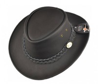 Australischer Cowboyhut Outdoorhut Lederhut S/56 M/57 /58L XL/59  braun schwarz