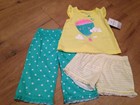 Carter's Girls 3 Piece Pajama Set Size 12 Months NWT