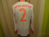 FC Bayern München Adidas Langarm Junioren Matchworn Trikot 2012/13 + Nr.2 Gr.M