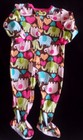 girls size 18 month BLANKET SLEEPER brown ELEPHANTS HEARTS colorful sleepwear @@