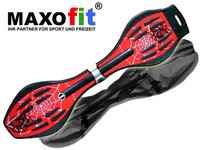 Waveboard MAXOfit XL Spider Red, bis 95 kg , mit Tasche und LED Leuchtrollen 
