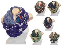 CRASH LOOP VINTAGE KNITTER SCHAL PEACE STERN LEOPARD SCHLAUCH RUNDSCHAL NEU