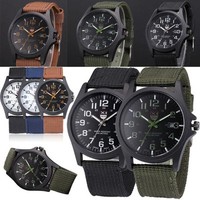 Herren Militär Sport Armbanduhr Datum Edelstahl Analog Militär Quarz Armbanduhr