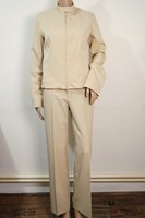 Schönes STEFANEL Damenset Gr. 40 Beige Jacke & Hose Marken Mode