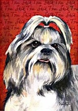 Shih Tzu Dog House Flag Decorative Large Yard Banner Russ Berrie 28" x 40"