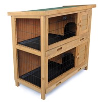 Kaninchenstall Hasenstall Hasenkäfig Kleintierstall Holz Doppelstall HT2002