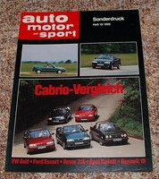 Sonderdruck ams 15/1992 VW Golf Ford Escort Rover 216 Opel Kadett Renault 19
